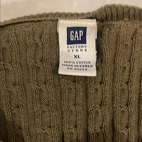 GAP Green Crew Neck Sweater Textured Knit Pullover - Picture 2 of 3